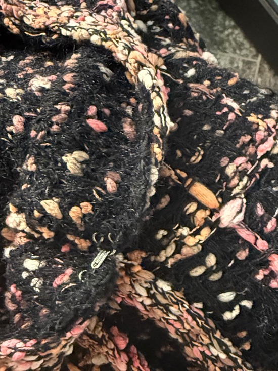 NWT- Sioni Black, Pink, Orange & White Tweed Cardigan Size Medium Women’s - Picture 11 of 11